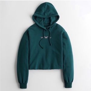 Hollister Cropped Butterfly Hoodie